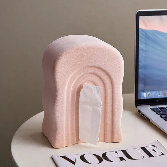 Arched Ceramic Decorative Tissue Box Creative Femininity