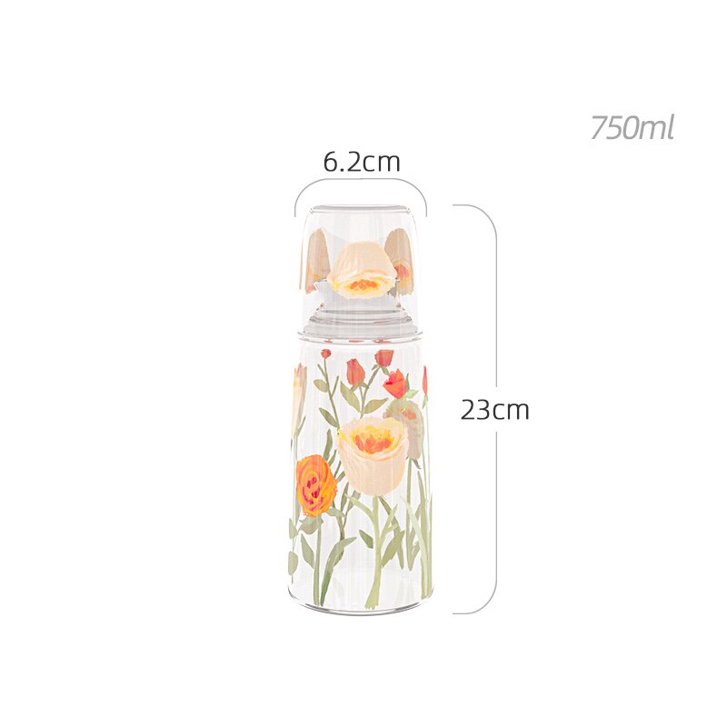 Flower Painted Glass Carafe Set