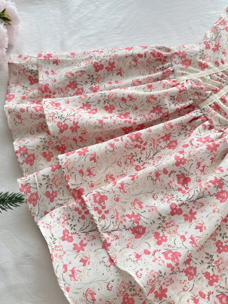 Pink Floral Corset Mini Dress