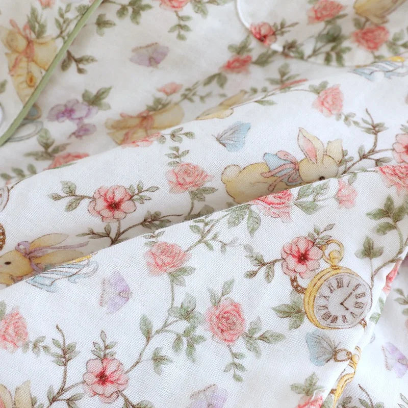 Cotton Floral & Bunny Pyjamas Set