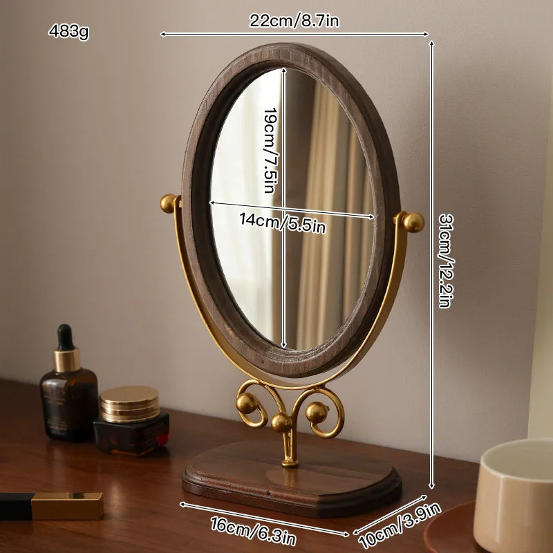 Gold Tuscan Wooden Vanity Mirror Creative Femininity