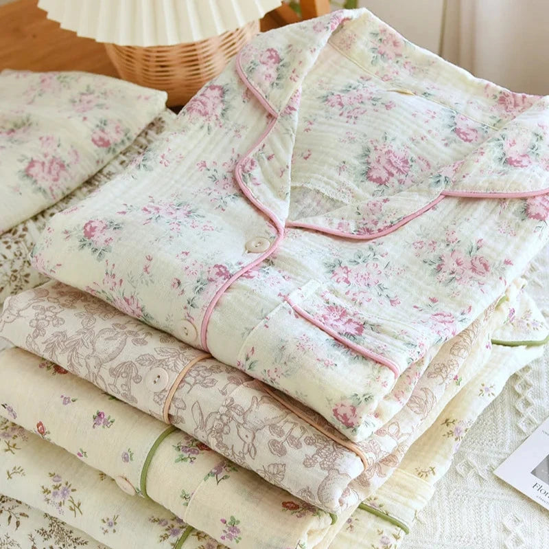 cotton flower print women's pjs