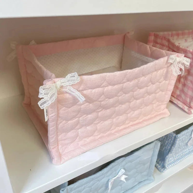 Quilted Fabric Square Storage Baskets