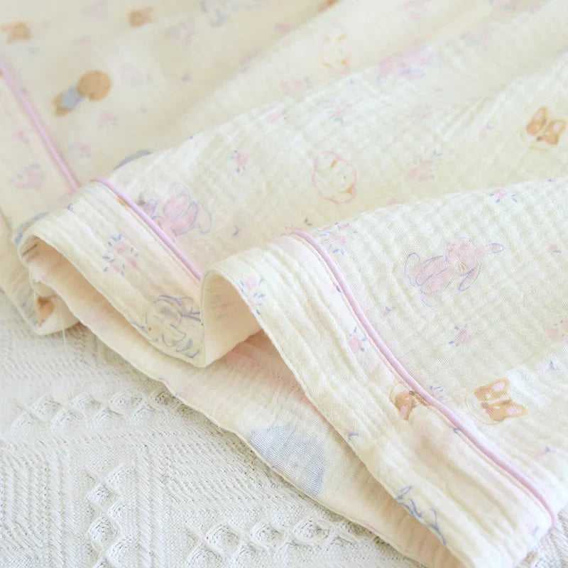 Pastel Bunny & Bow Pyjama Short Set Creative Femininity