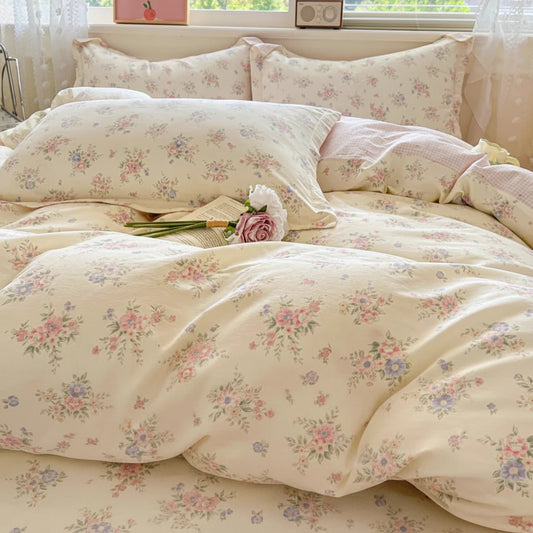 Pink Floral & Gingham Duvet Set - Creative Femininity