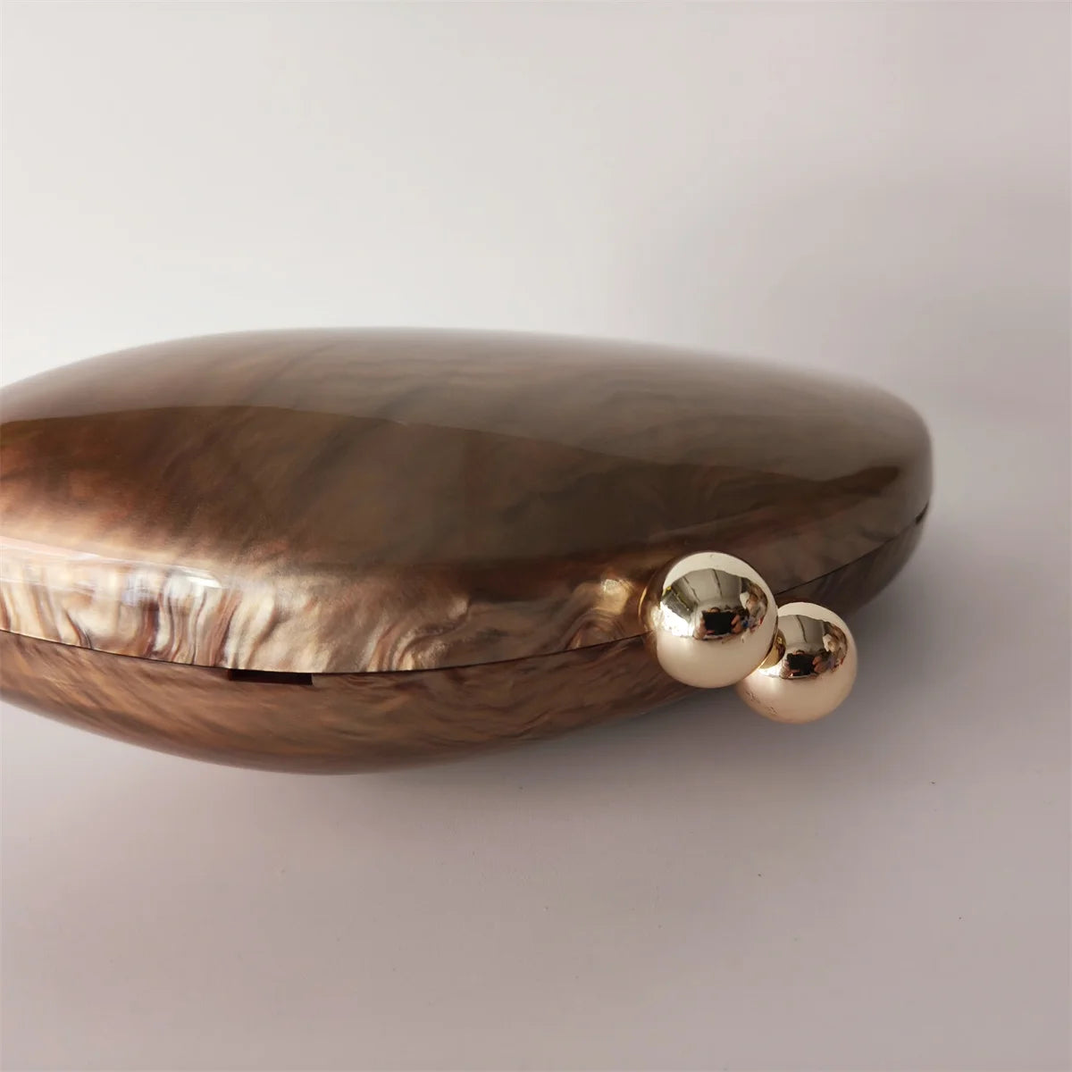 Brown Marble Effect Clutch