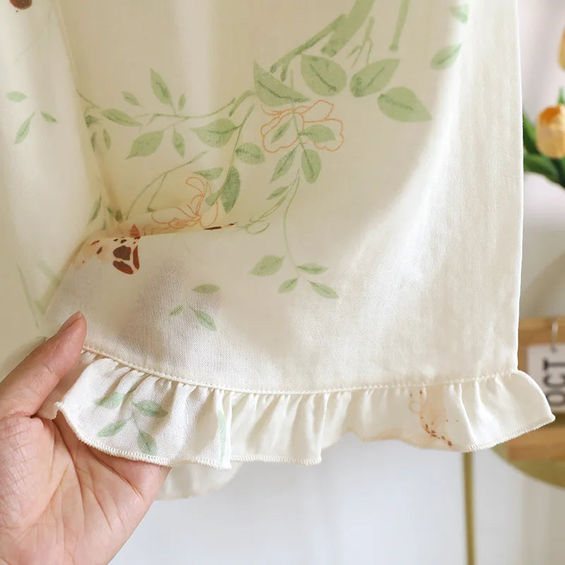 Bamboo Floral Top & Short Pyjama Set Creative Femininity