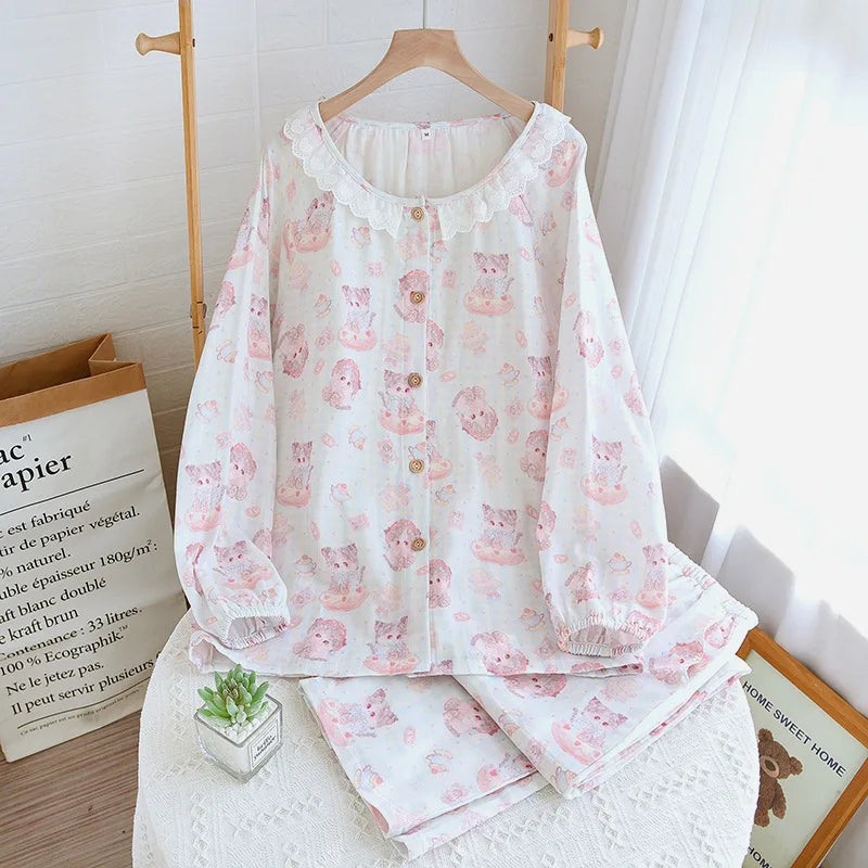 Coquette Lace Ruffle Pyjamas