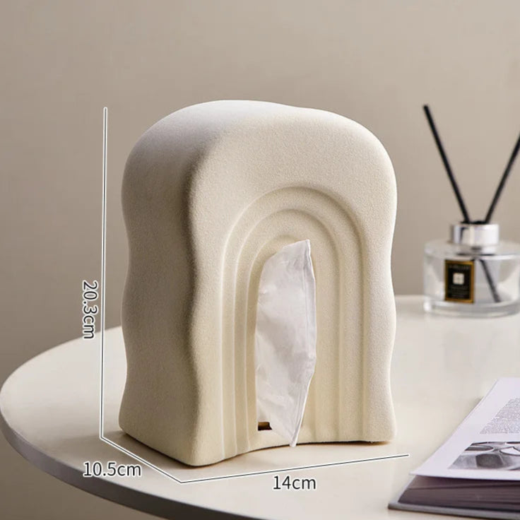 Arched Ceramic Decorative Tissue Box Creative Femininity