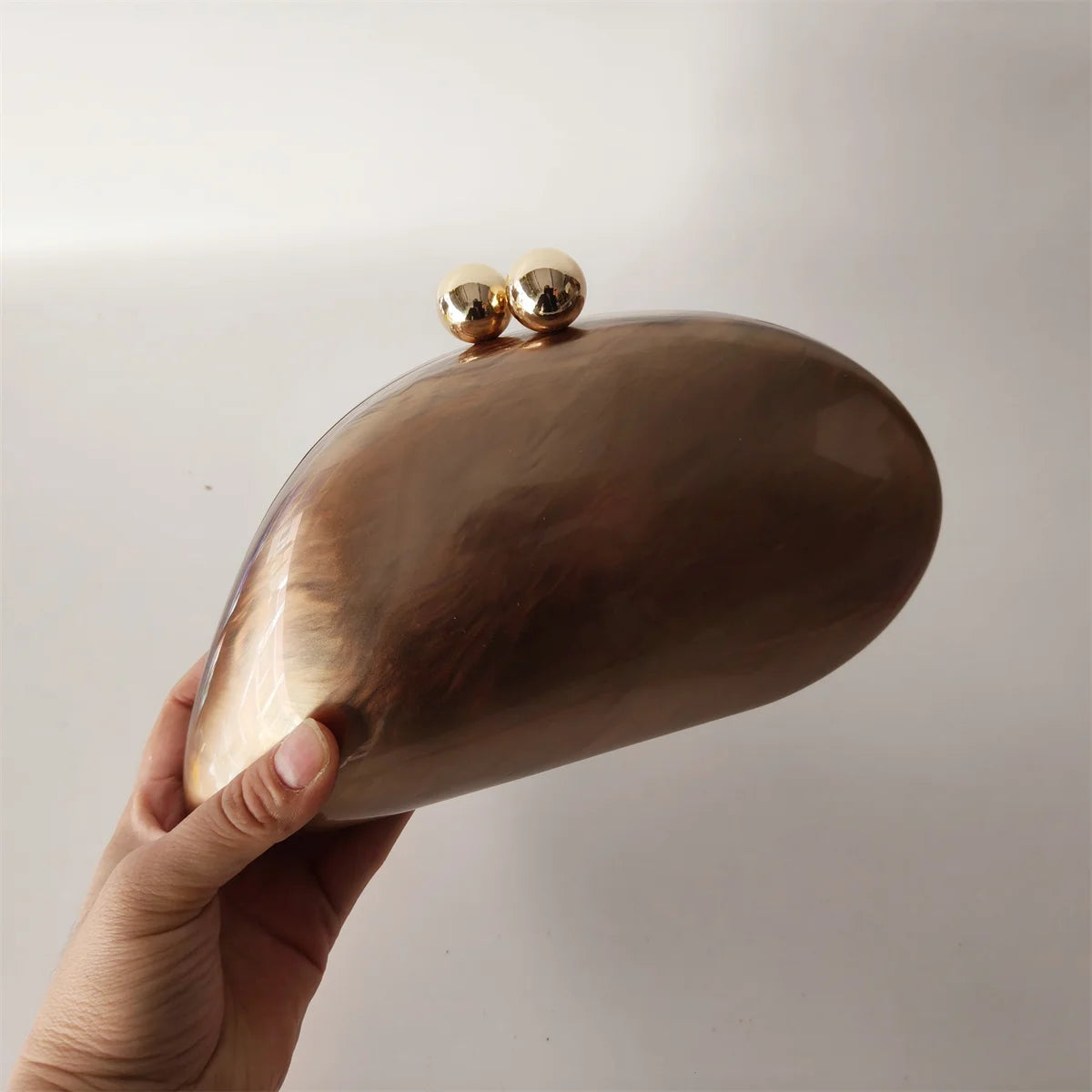 Brown Marble Effect Clutch