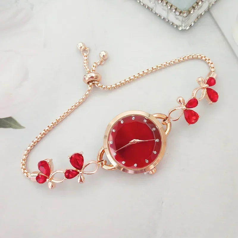 Pink Rose Gold Bracelet Watch Creative Femininity