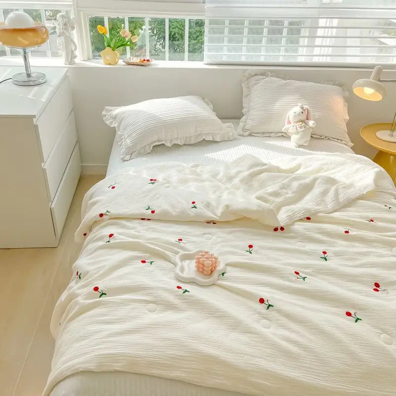 Cherry Quilted Blanket Creative Femininity