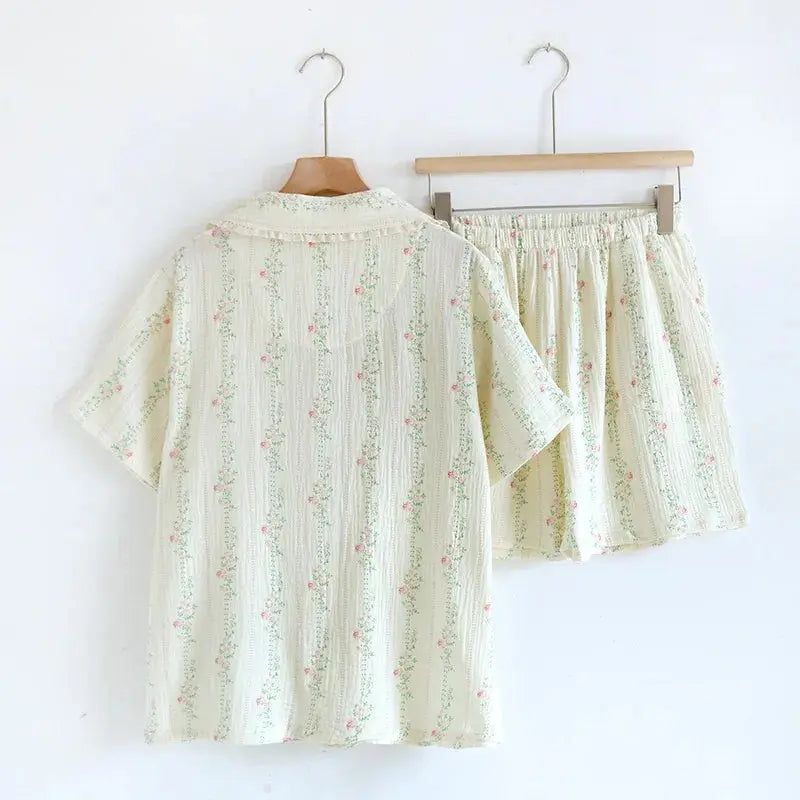 Floral Lace Pyjama Short Set Creative Femininity