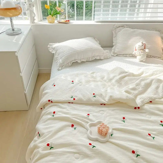 Cherry Quilted Blanket Creative Femininity