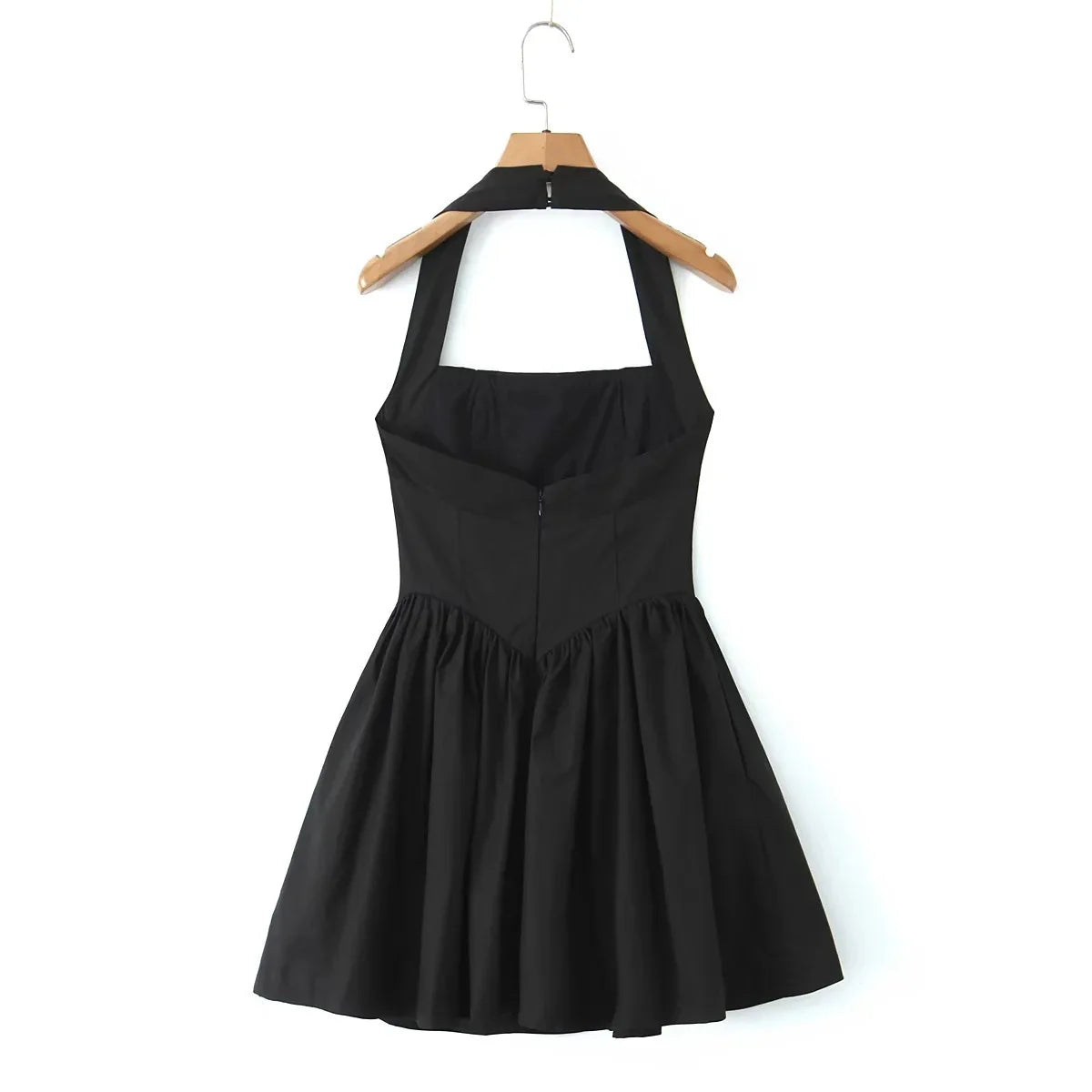 Lemon Halter Mini Sundress - Yellow/White/Black