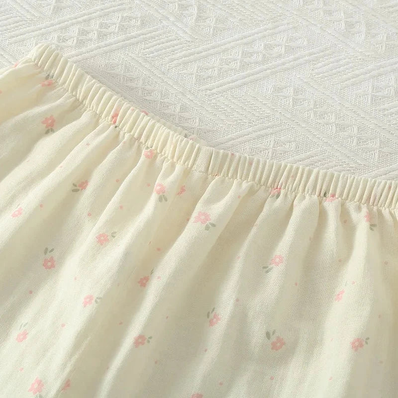 Cream & Pink Floral Cotton Pjs