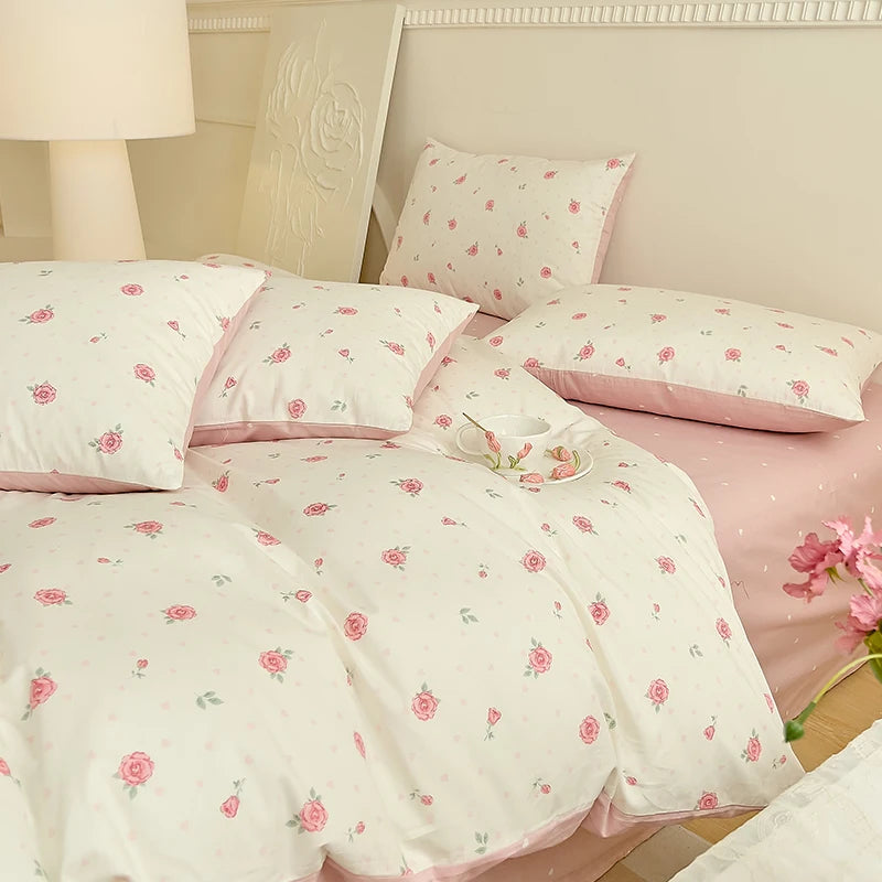 Large Pink Floral Duvet Set