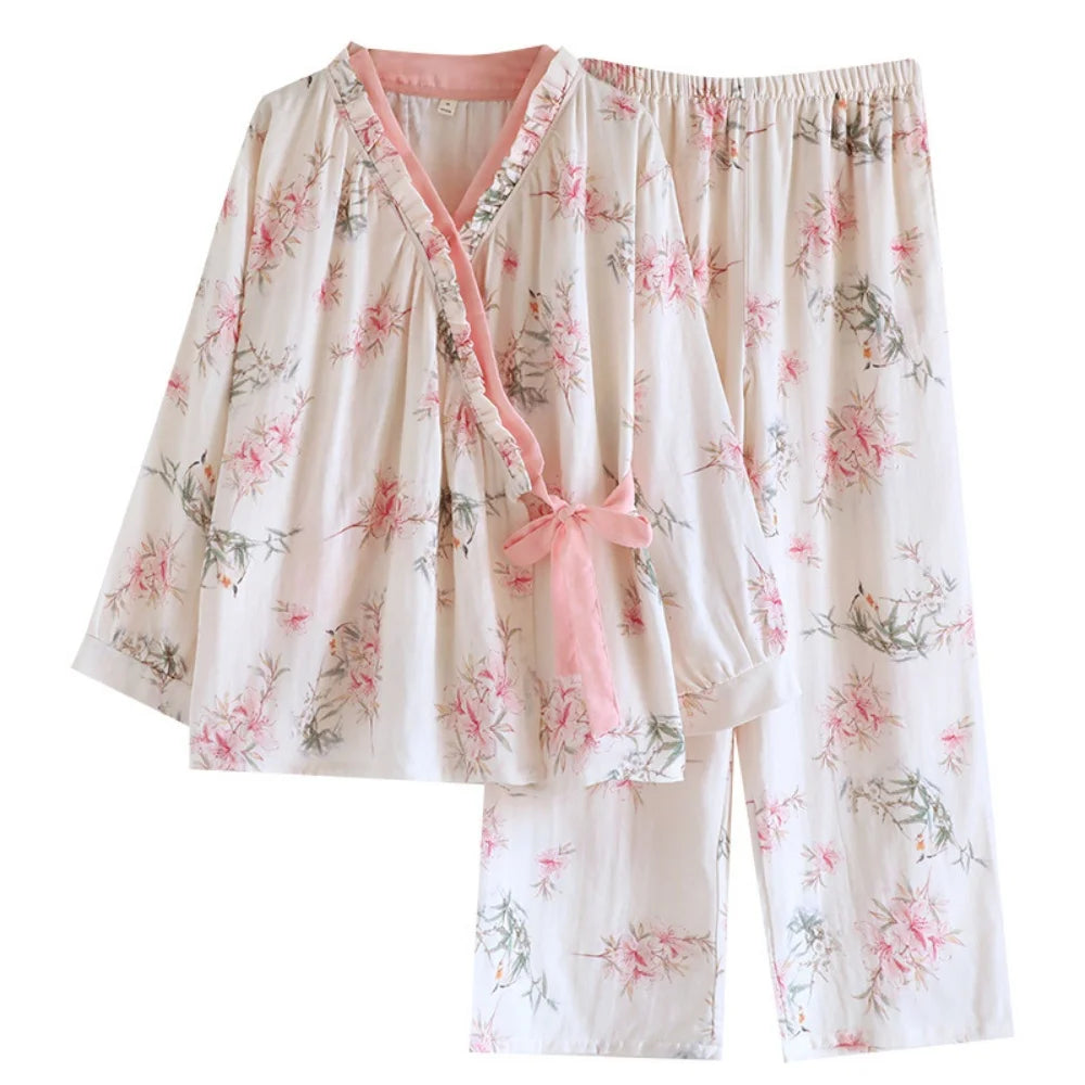 Blossom Kimono Style Wrap Pyjamas
