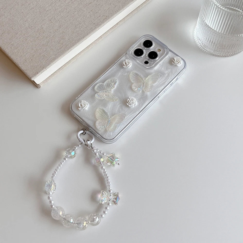 white butterfly iPhone cover