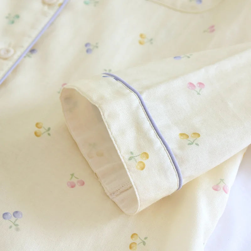 Buttercup Cherry Pjs With Blue Pipping