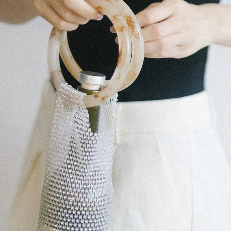 Diamanté Wine Carrier Bag