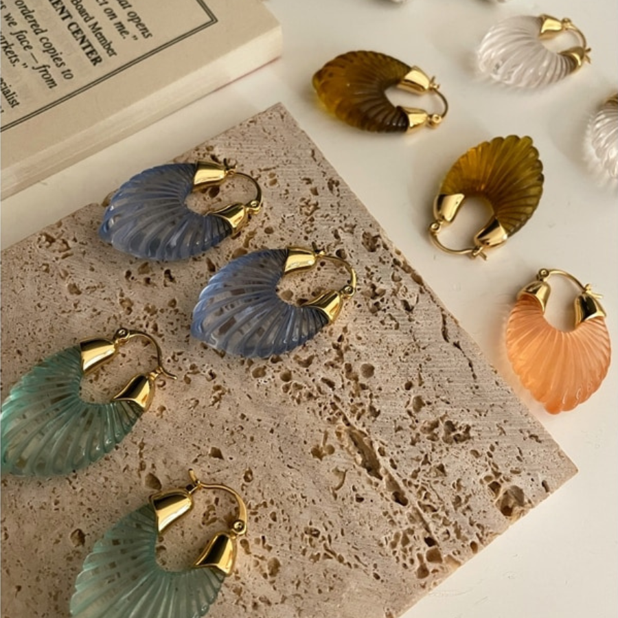 mermaid style shell earrings