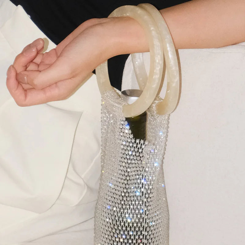Diamanté Wine Carrier Bag