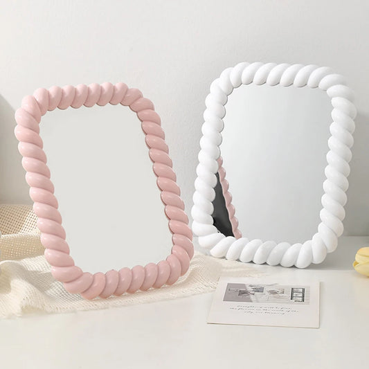 pink decorative vanity mirror