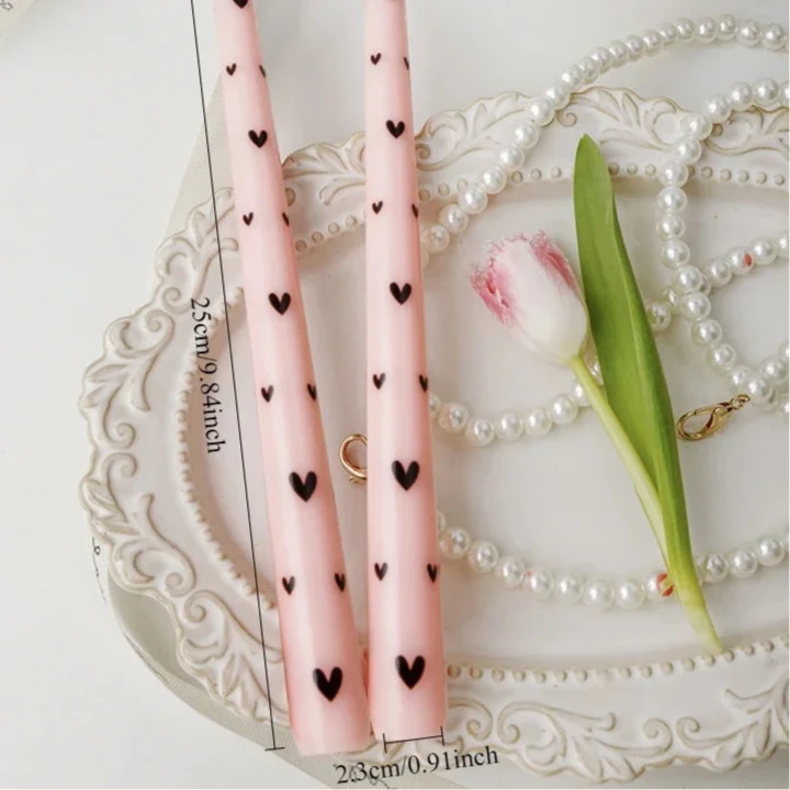 pink heart candle