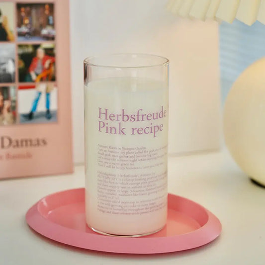 Kawaii Recipe Letter Drinking Glass CreativeFemininity