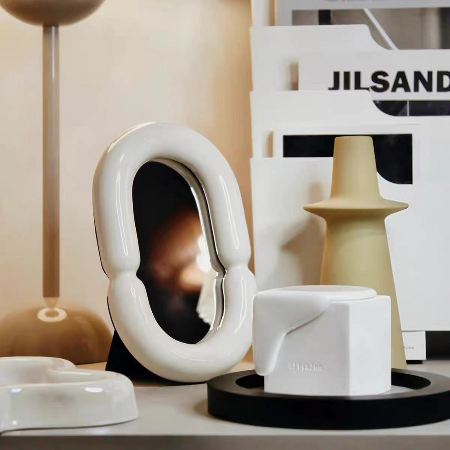 Thick Oval Vanity Mirror