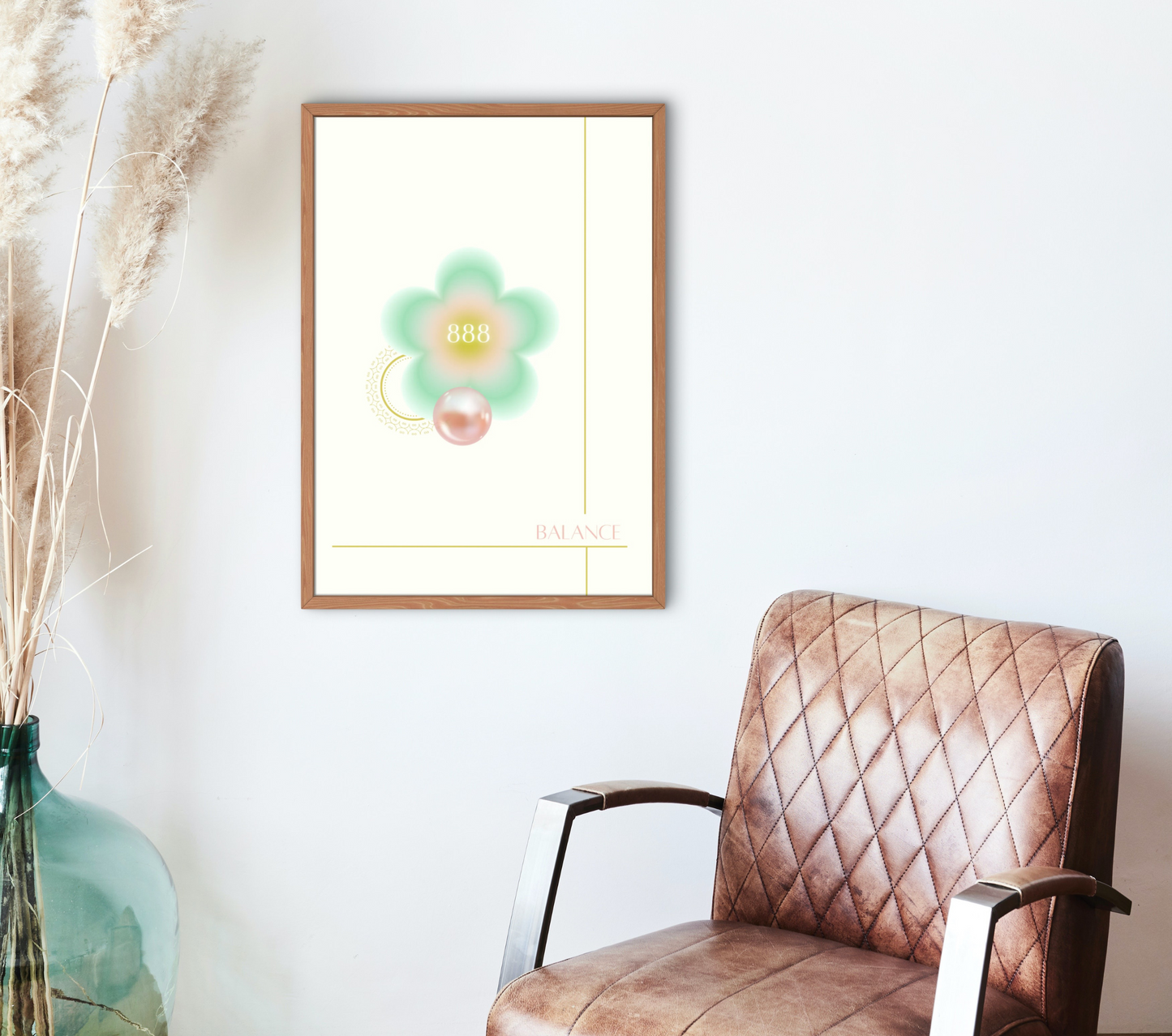 888 angel number wall print
