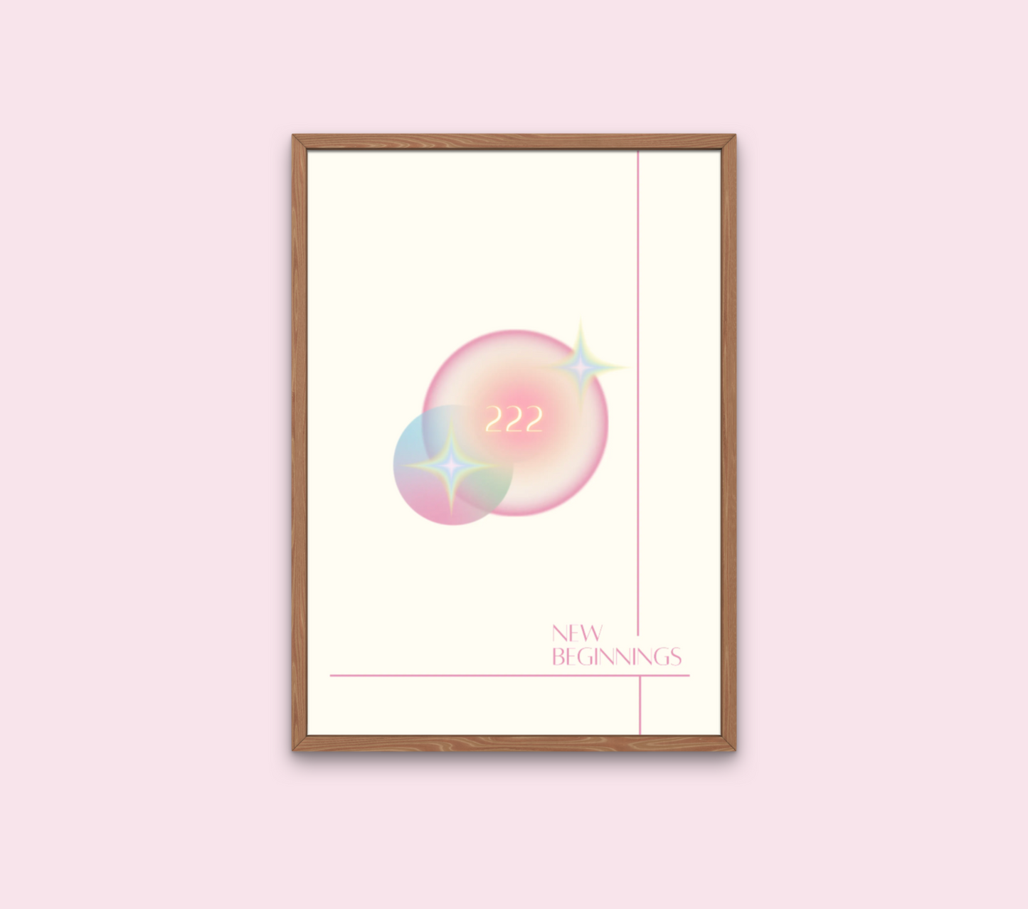 222 angel number wall art