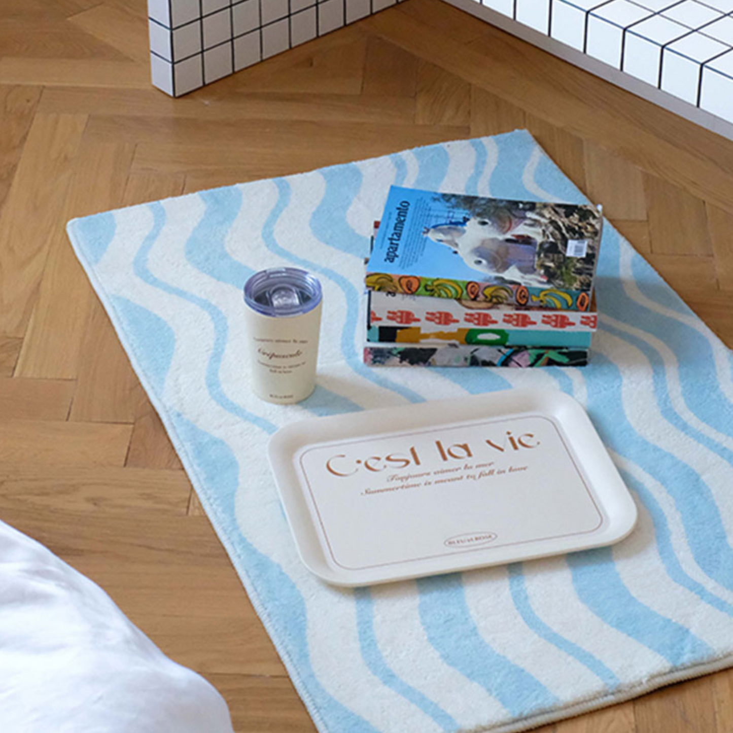 danish decorative wavy rug