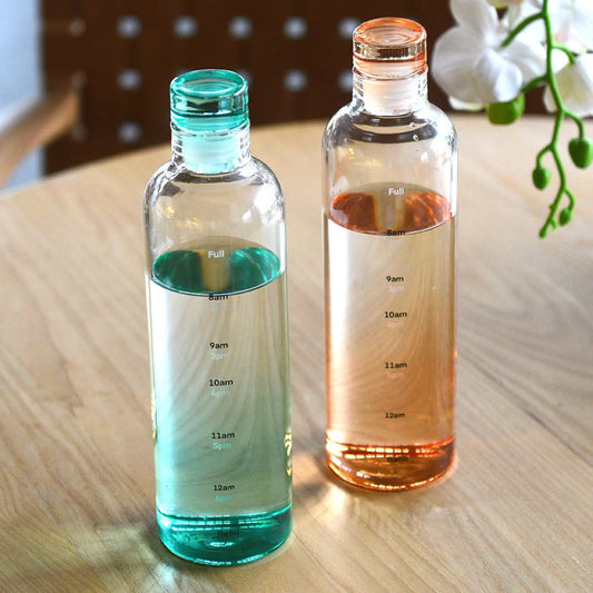 Time Scale Glass Water Bottle - All Colours CreativeFemininity