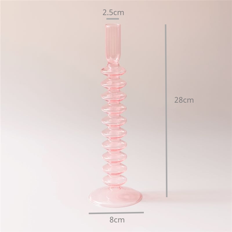 Pink Nordic Glass Vase & Candle Holder