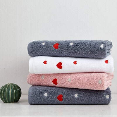 romantic pink and red towels