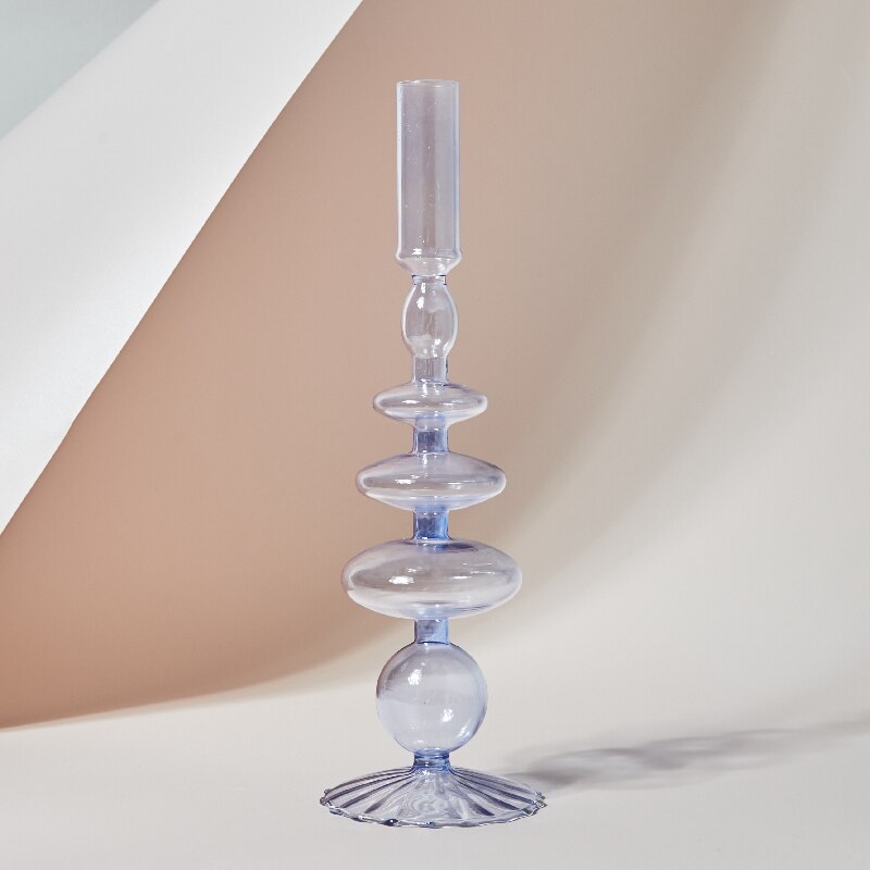 Lilac Clear Glass Vase & Candle Holder