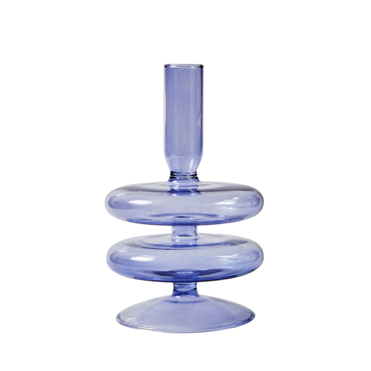 Lilac Clear Glass Vase & Candle Holder