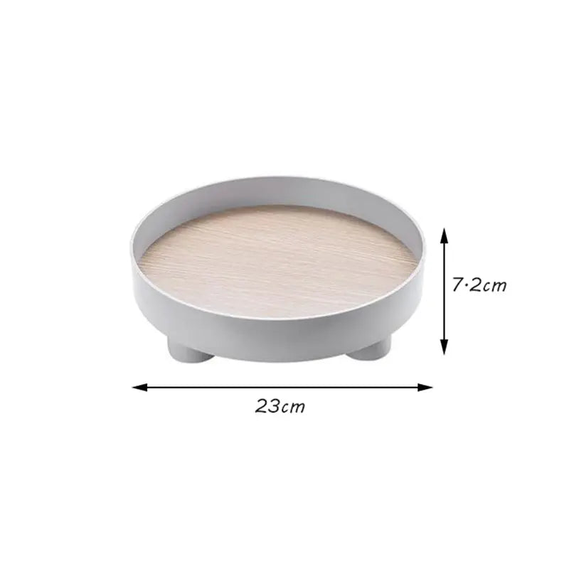 Round Wooden Decorative Tray CreativeFemininity