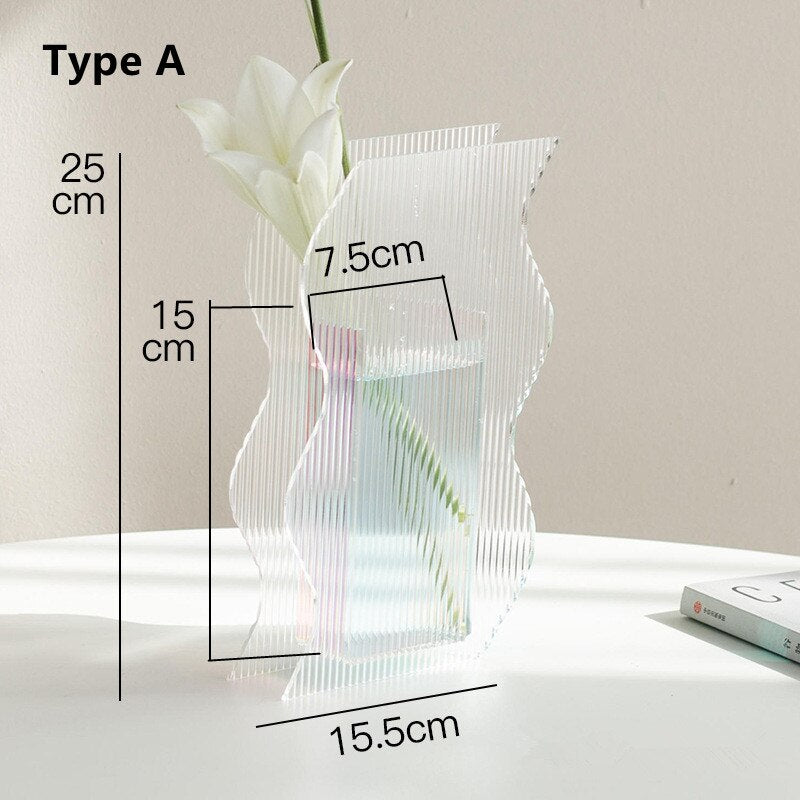 Tall Wavy Acrylic Vase