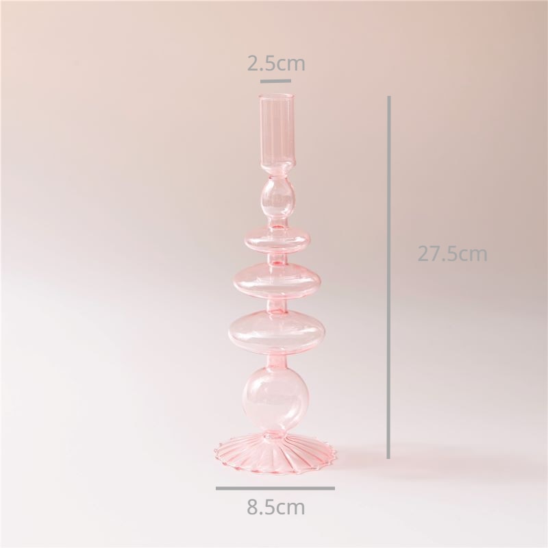Pink Nordic Glass Vase & Candle Holder