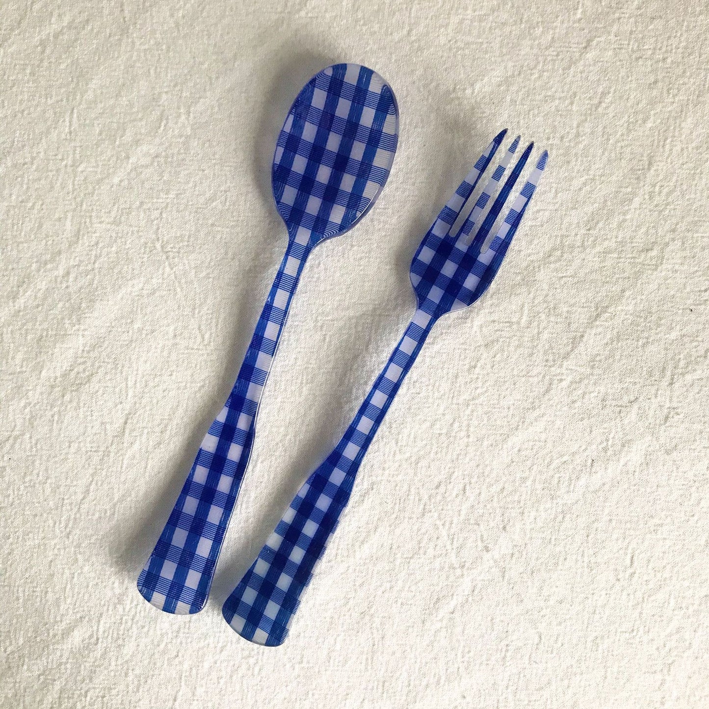 Plastic Gingham Pattern Brunch Dining Set