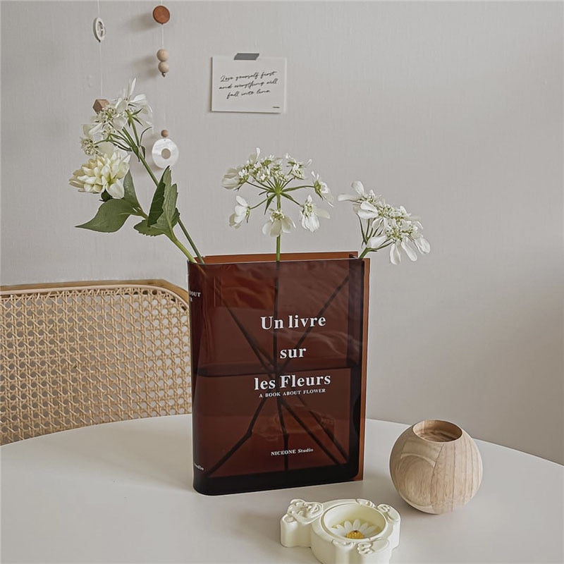 acrylic book style vase