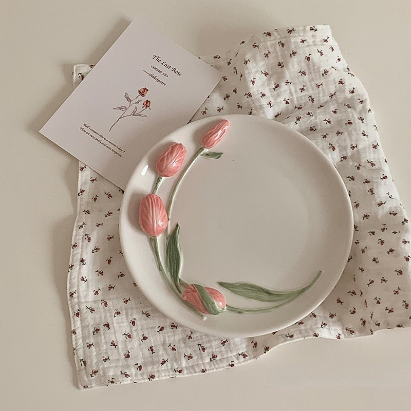 Cottage Core Tulip Plate