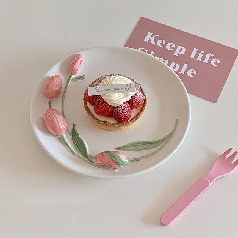 Cottage Core Tulip Plate