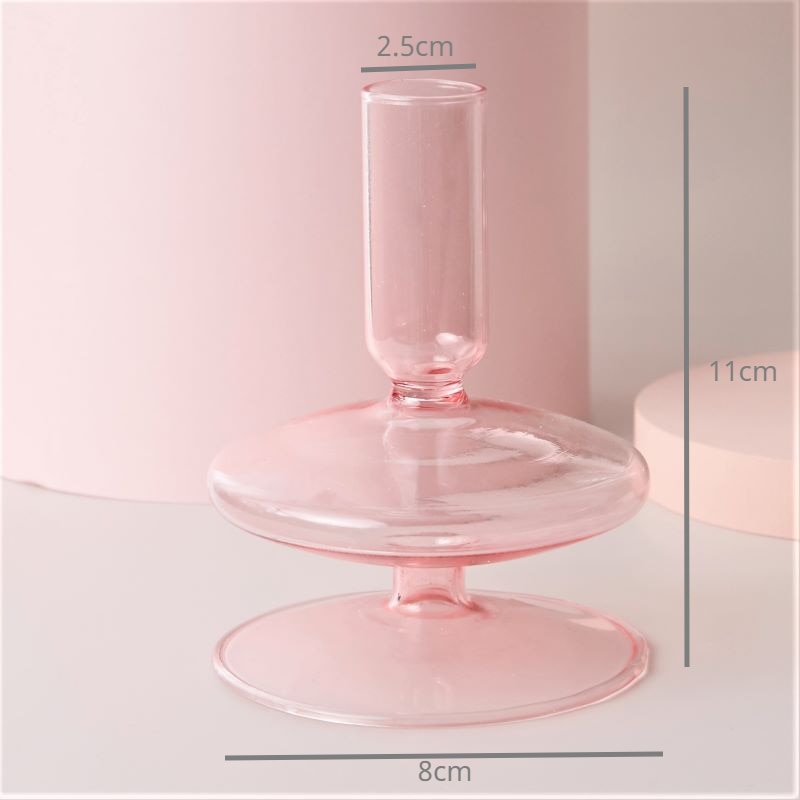 Pink Nordic Glass Vase & Candle Holder