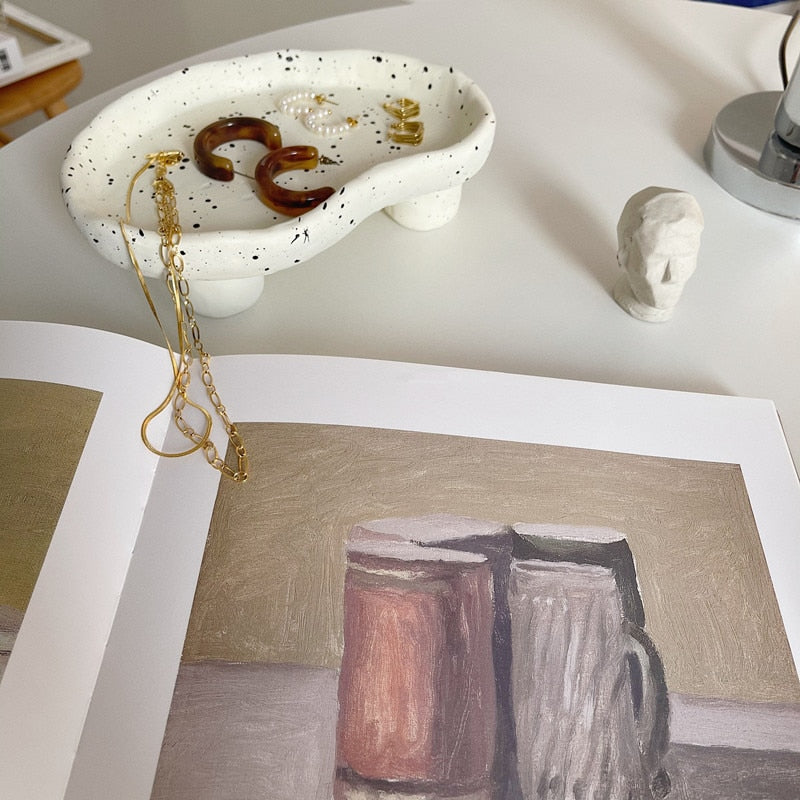 white dressing table tray