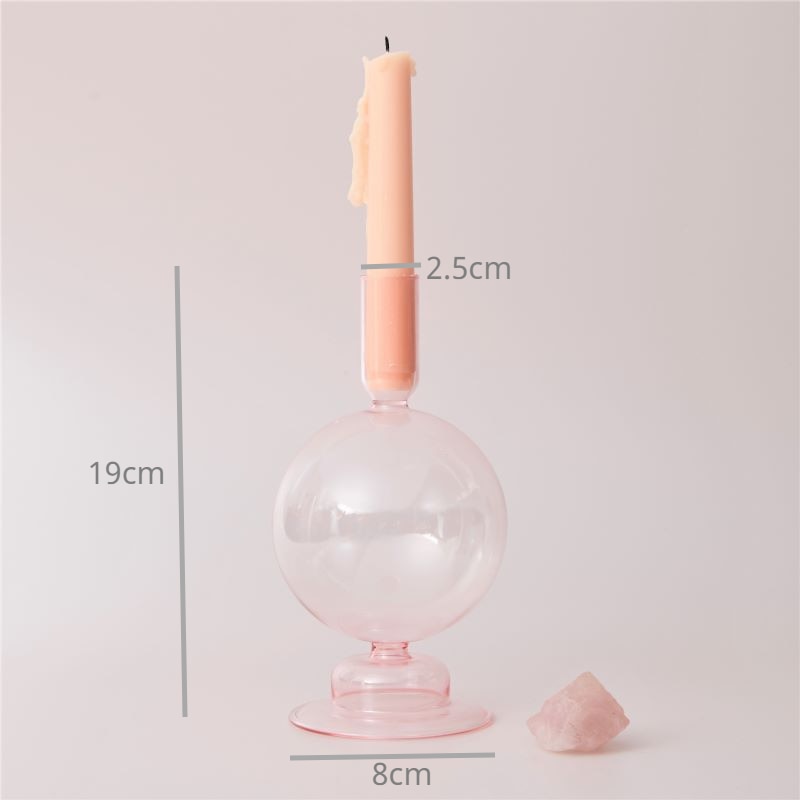 Pink Nordic Glass Vase & Candle Holder