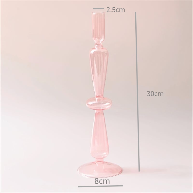 Pink Nordic Glass Vase & Candle Holder